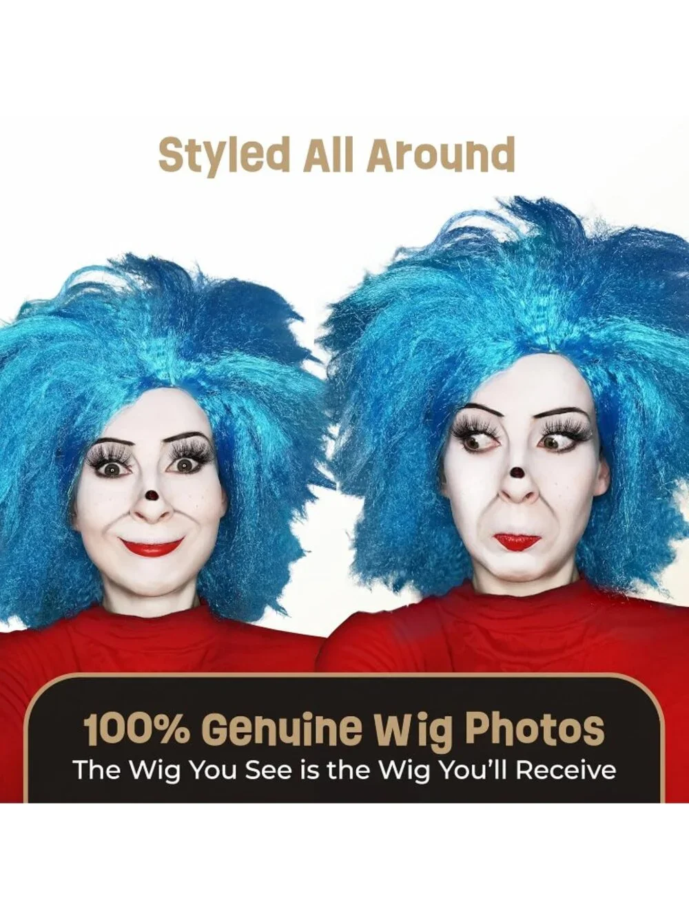 Women's Light Blue 10 Inch Heat Resistant Realistic Disco Long Curly Hair Wigs